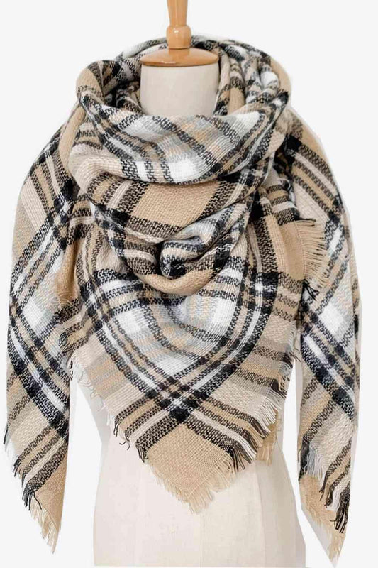 Plaid Cashmere Scarf - Olive Ave