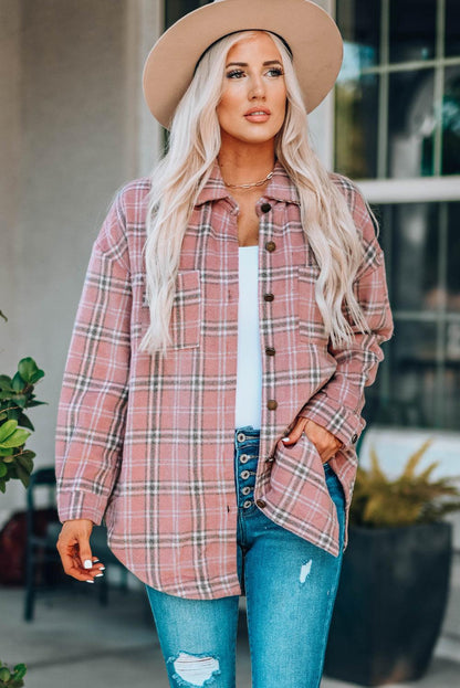 Plaid Longline Shirt Jacket - Olive Ave