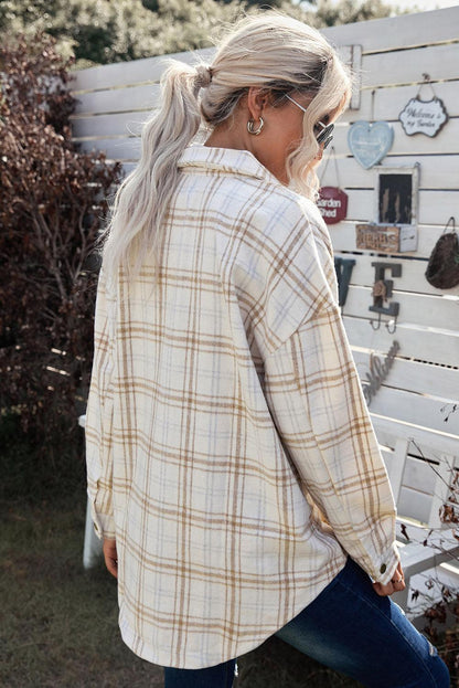 Plaid Longline Shirt Jacket - Olive Ave