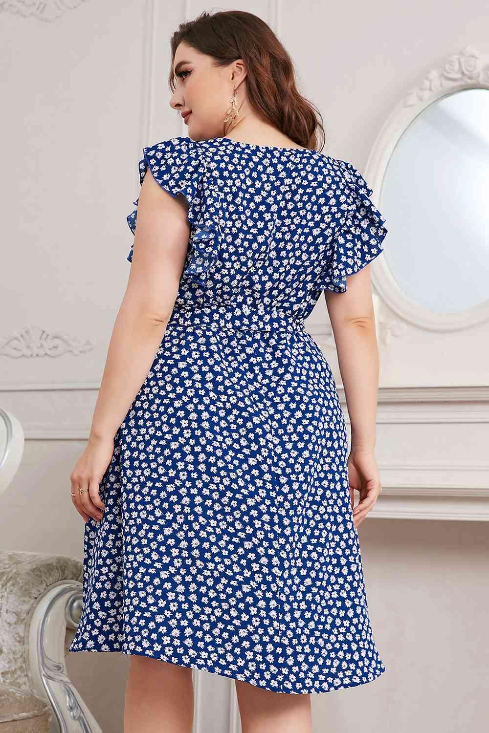 Plus Size Dot Tie Waist Dress - Olive Ave