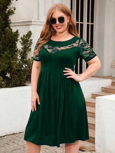 Plus Size Ruched Lace Dress in 8 Colors - Olive Ave