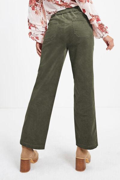 Pocketed Cropped Straight Pants - Olive Ave