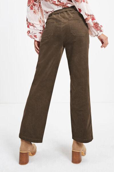 Pocketed Cropped Straight Pants - Olive Ave