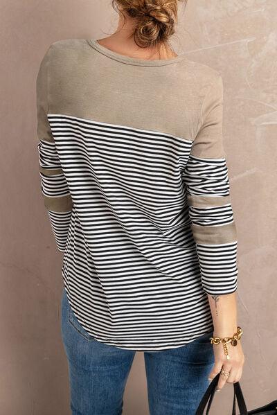 Pocketed Striped Top in 4 Colors - Olive Ave