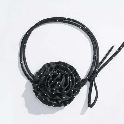 Polka Dot Flower Tie Choker Necklace - Olive Ave
