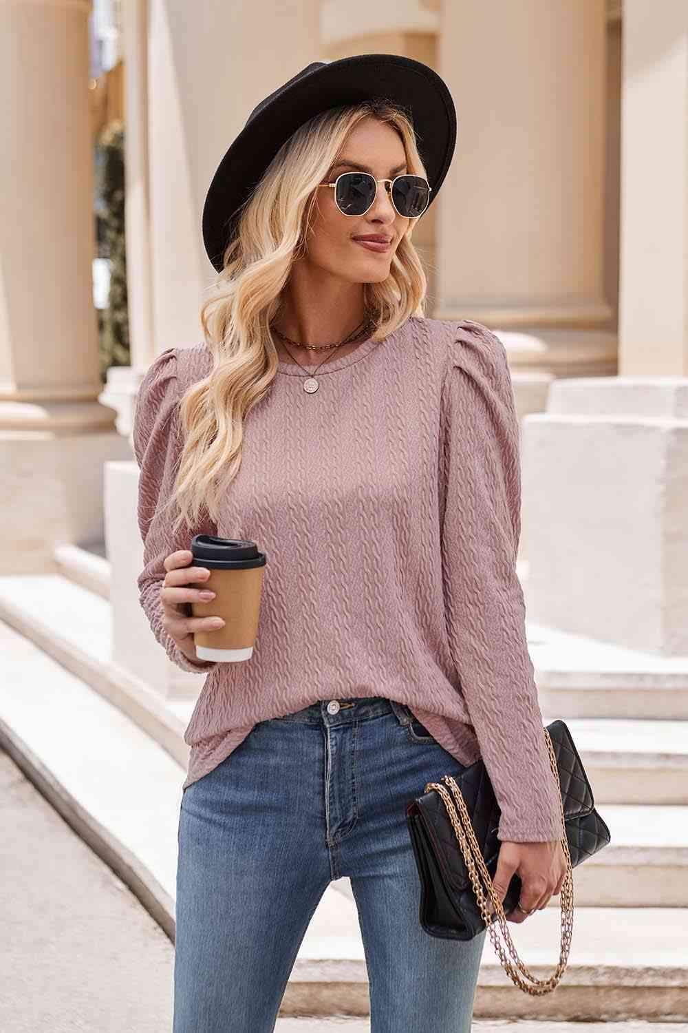 Puff Sleeve Blouse in 7 Colors - Olive Ave