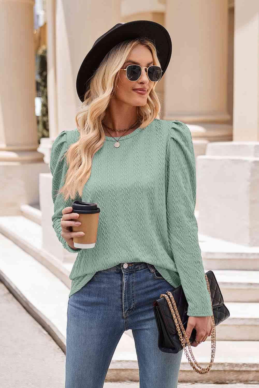 Puff Sleeve Blouse in 7 Colors - Olive Ave