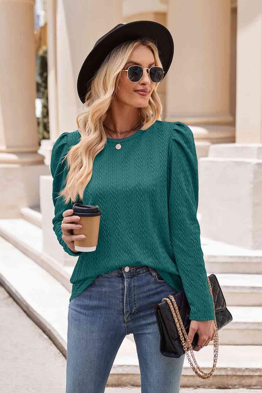 Puff Sleeve Blouse in 7 Colors - Olive Ave