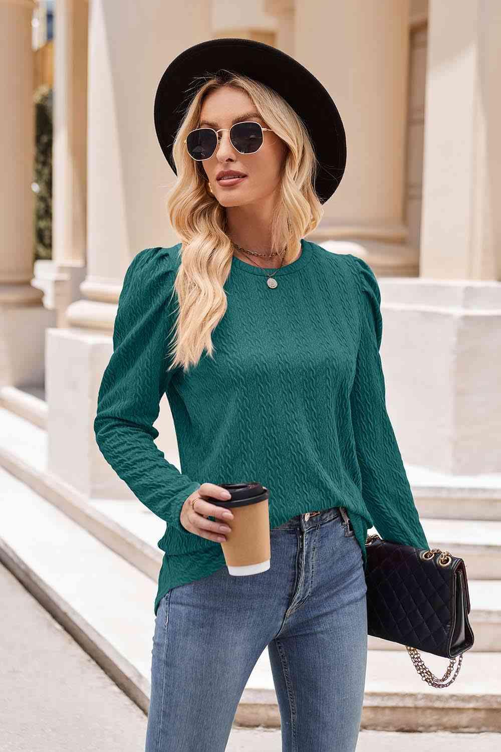 Puff Sleeve Blouse in 7 Colors - Olive Ave