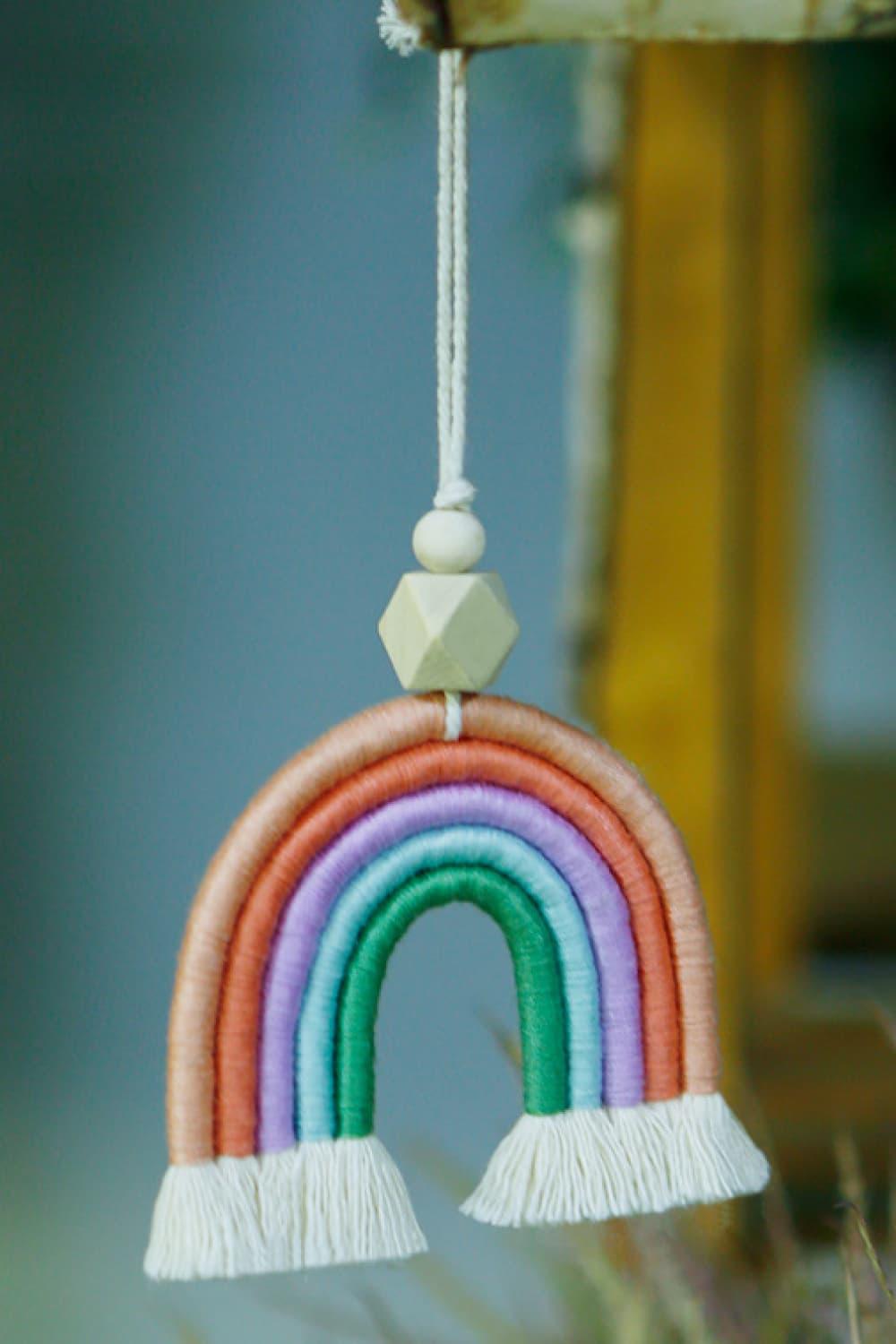 Rainbow Fringed Rear View Mirror Accessory - Olive Ave