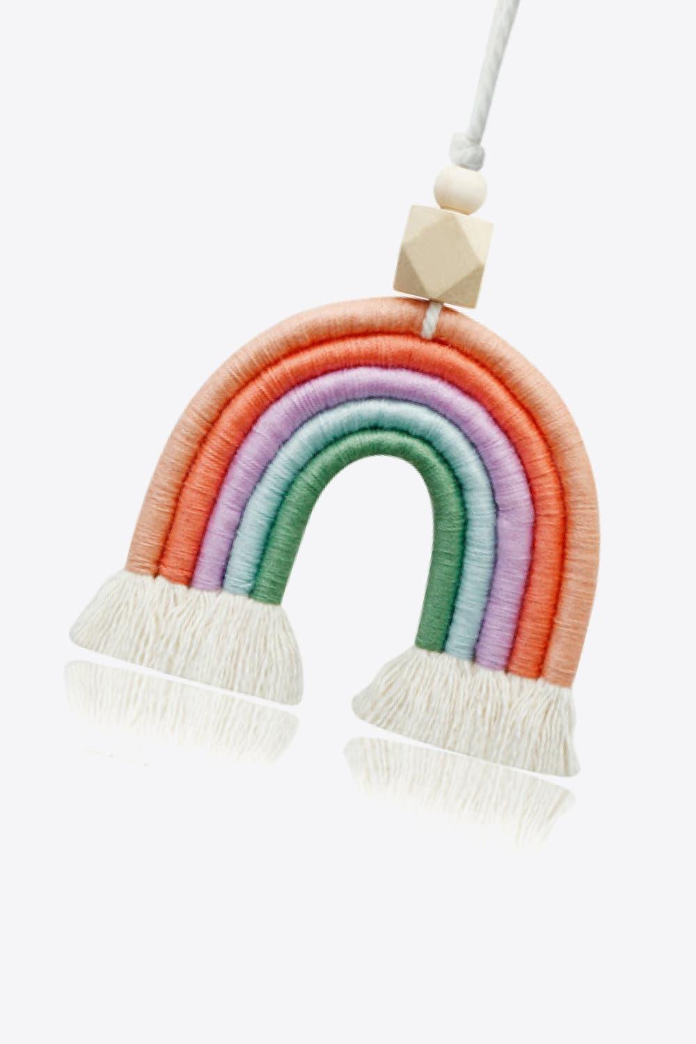 Rainbow Fringed Rear View Mirror Accessory - Olive Ave