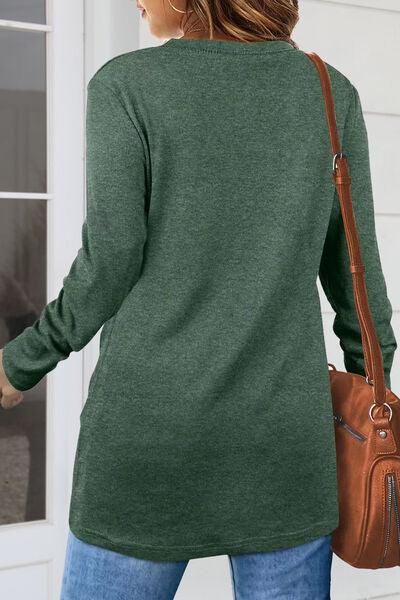 Ruched Long Sleeve Top in 5 Colors - Olive Ave