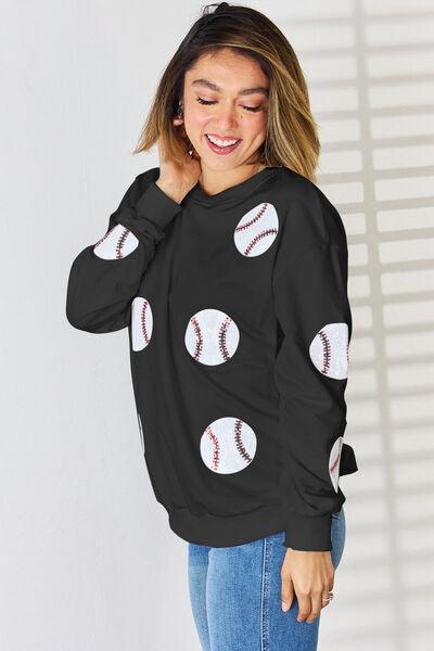 Sequin Baseball Sweatshirt in 3 Colors - Olive Ave