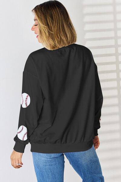 Sequin Baseball Sweatshirt in 3 Colors - Olive Ave