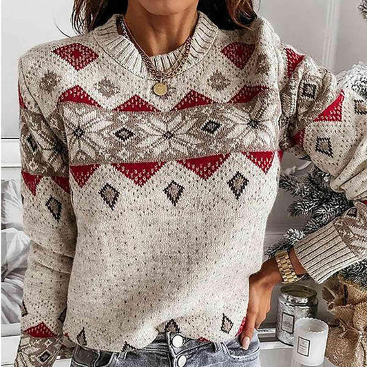 Snowflake Diamond Sweater - Olive Ave