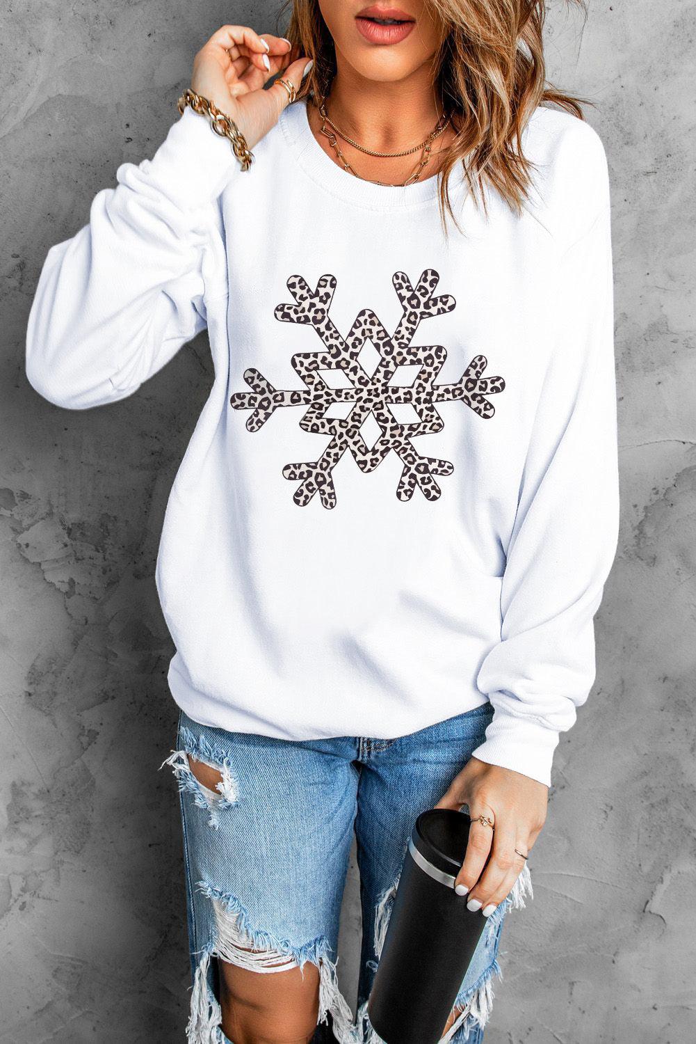 Snowflake Graphic Sweatshirt - Olive Ave