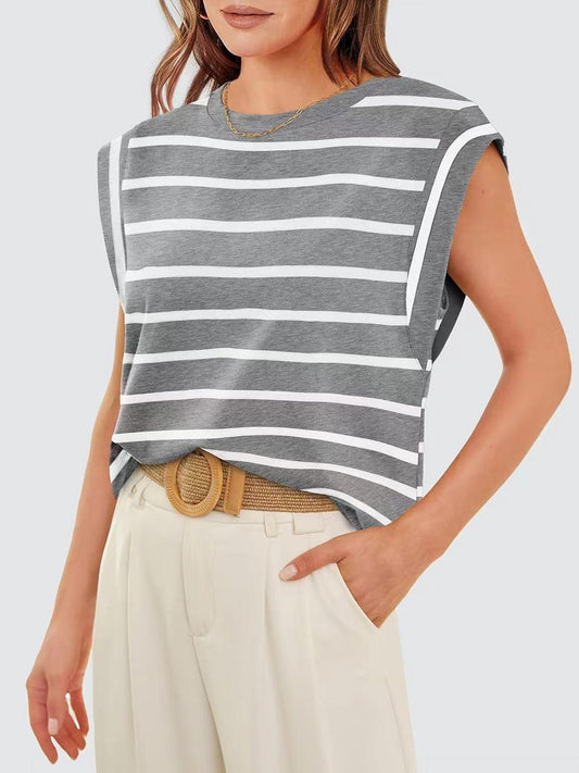Striped Cap Sleeve Top in 5 Colors - Olive Ave