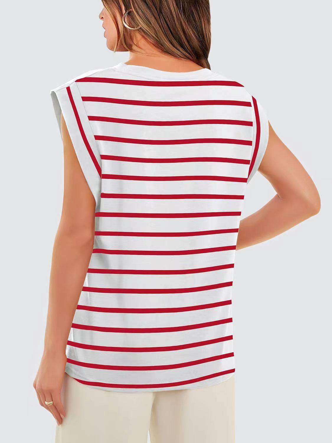 Striped Cap Sleeve Top in 5 Colors - Olive Ave