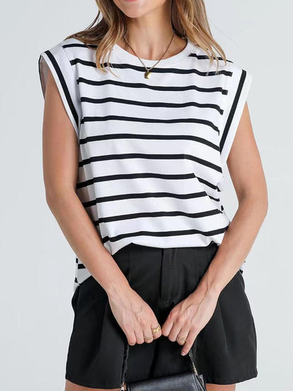 Striped Cap Sleeve Top in 5 Colors - Olive Ave