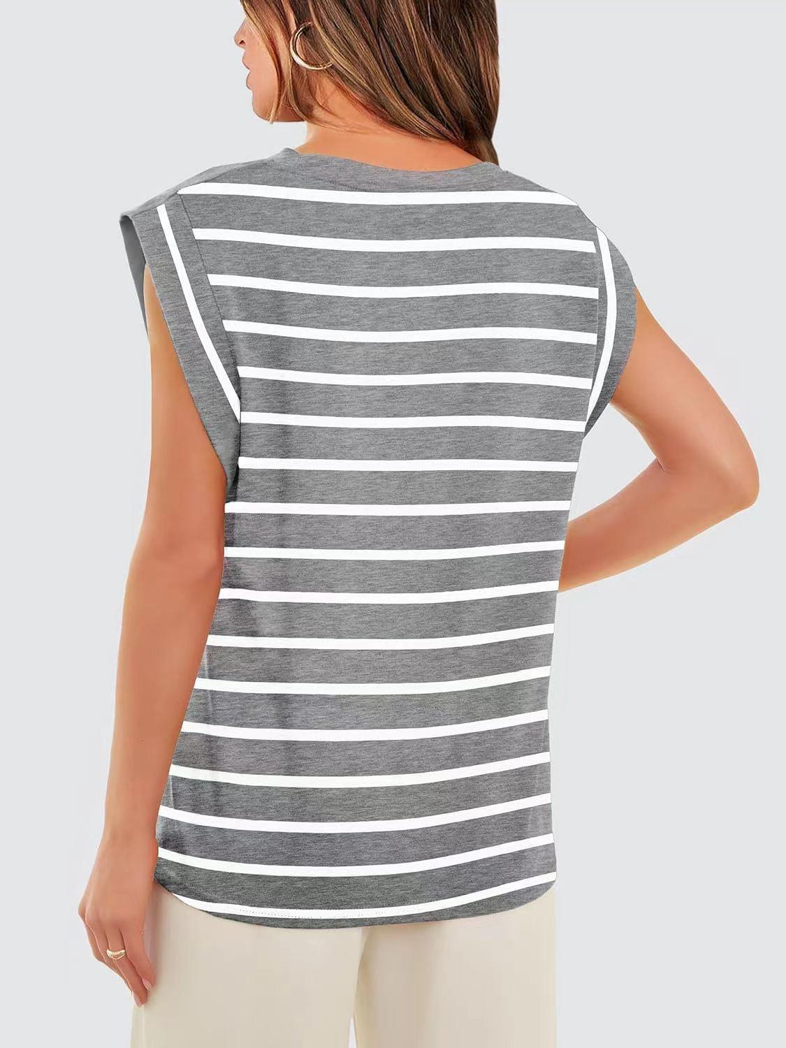 Striped Cap Sleeve Top in 5 Colors - Olive Ave