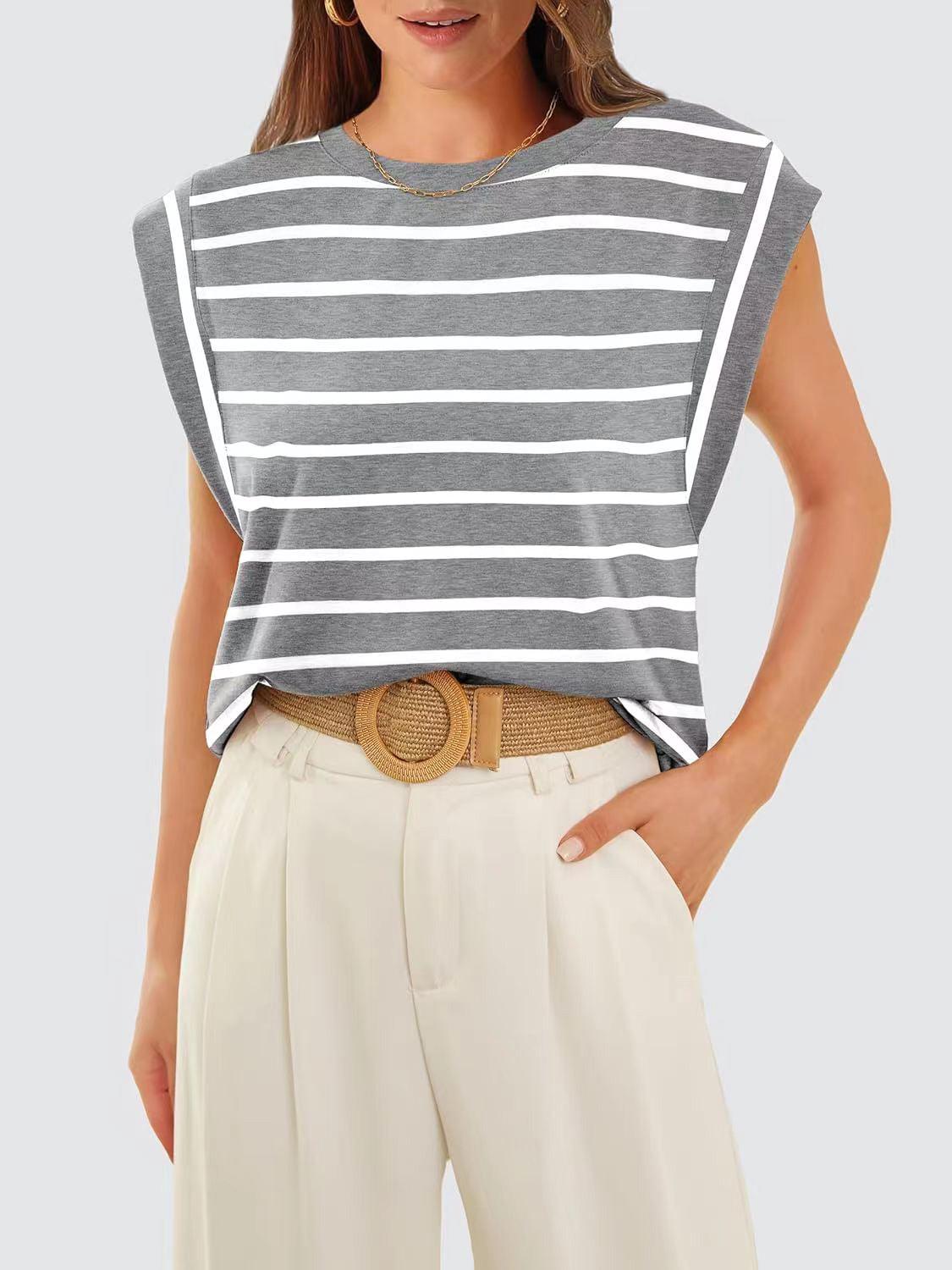 Striped Cap Sleeve Top in 5 Colors - Olive Ave