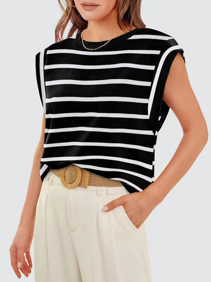 Striped Cap Sleeve Top in 5 Colors - Olive Ave