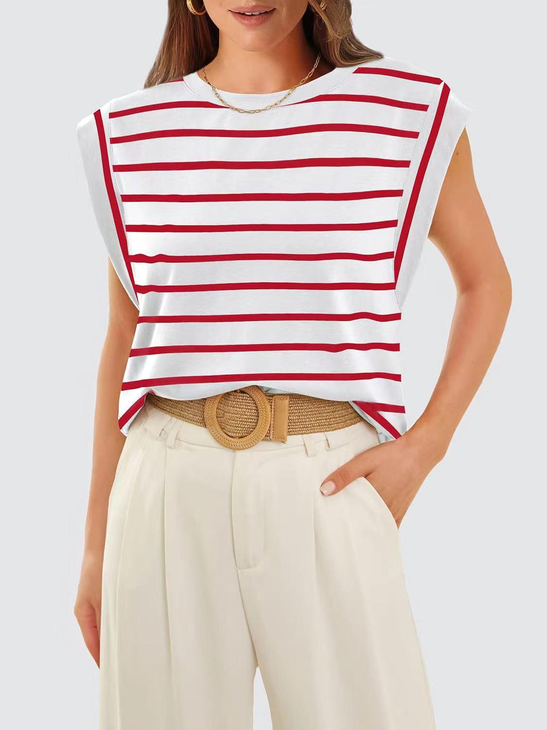 Striped Cap Sleeve Top in 5 Colors - Olive Ave