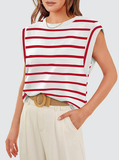 Striped Cap Sleeve Top in 5 Colors - Olive Ave