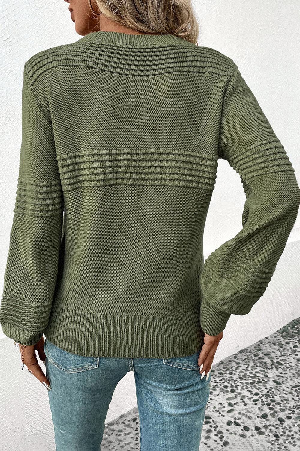 Striped Long Sleeve Sweater - Olive Ave