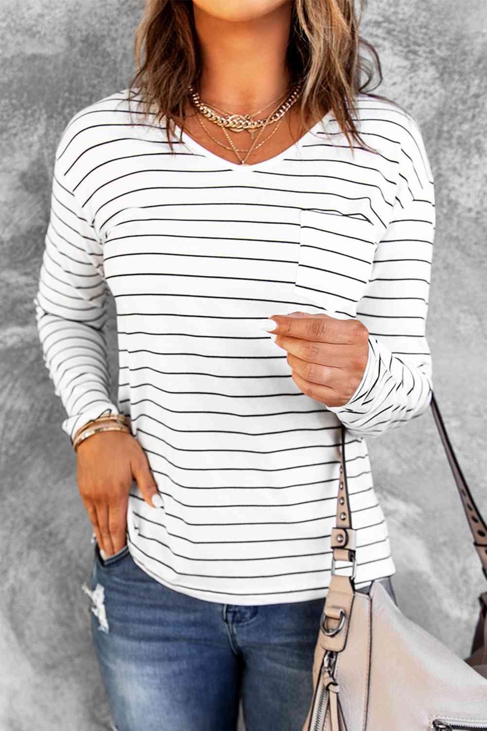 Striped Long Sleeve T-Shirt - Olive Ave