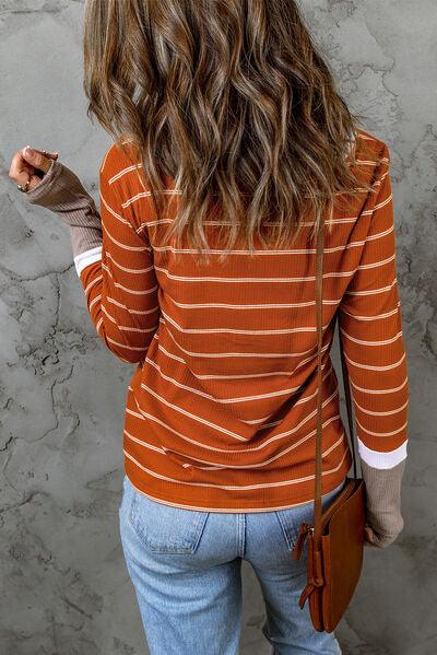 Striped Long Sleeve Top in 3 Colors - Olive Ave