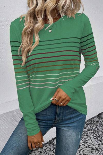 Striped Long Sleeve Top in 6 Colors - Olive Ave