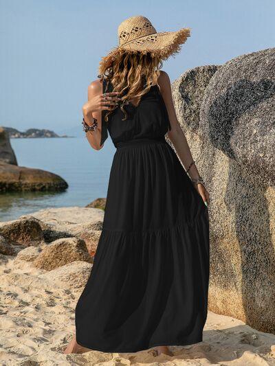 Tie Shoulder Crochet Maxi Dress in 3 Colors - Olive Ave
